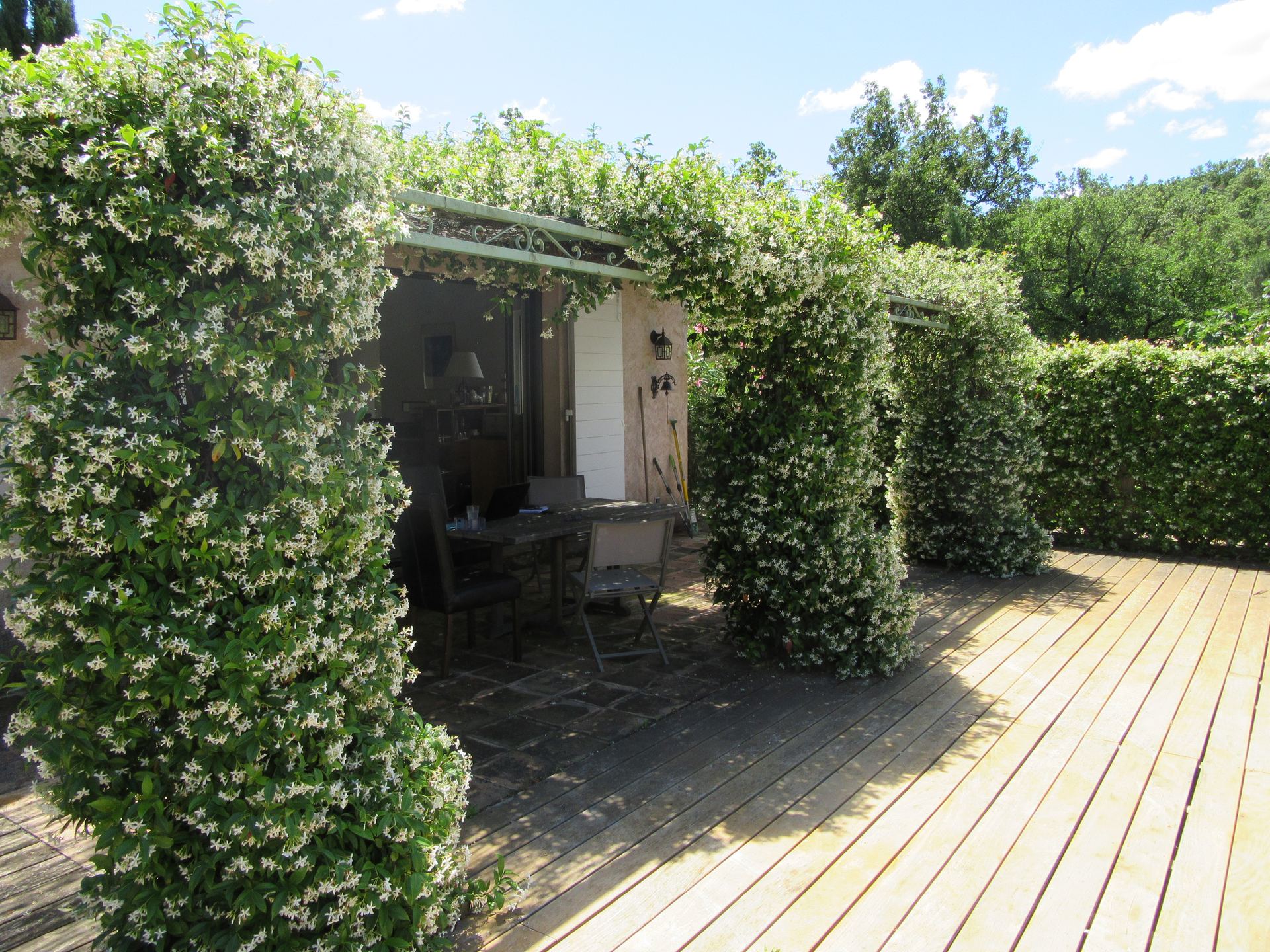 The jasmine-draped terrace