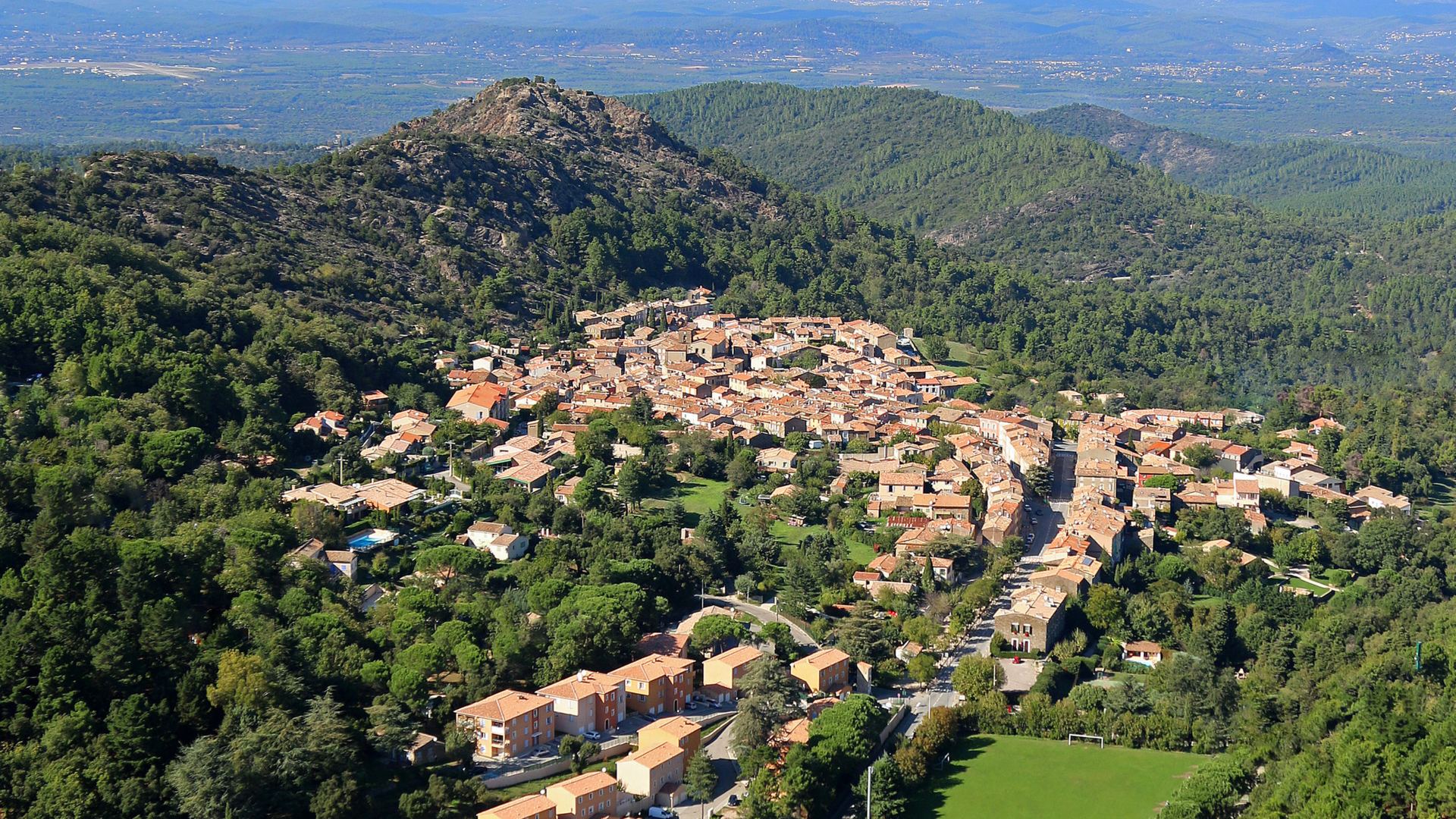 The village of La Garde-Freinet from the air